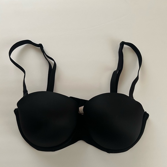 PINK Victoria's Secret Black Padded Super Push Up Bra Size 34D‎ underwire - Picture 1 of 5